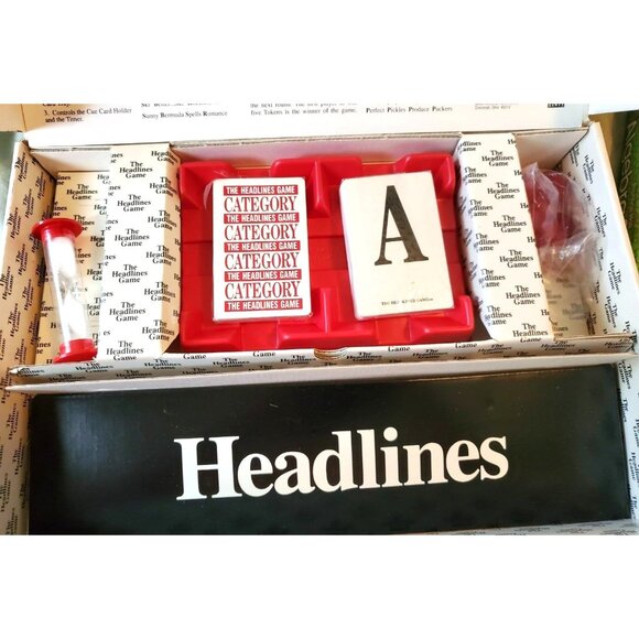 The Headlines Game 1989 Vintage Bicycle Games Party Fun Board Game Funny - Picture 6 of 11